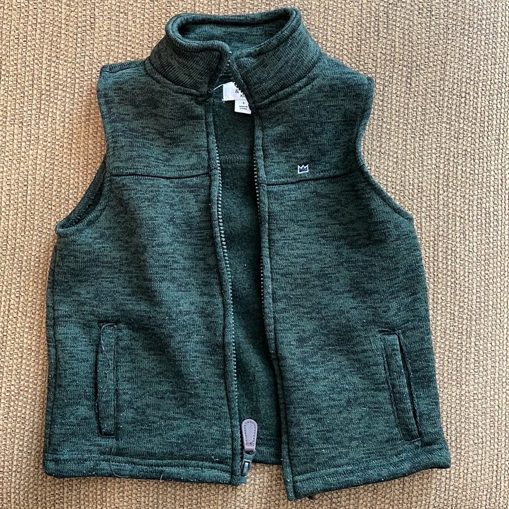 Crown & Ivy Hunter Green Vest with Zipper